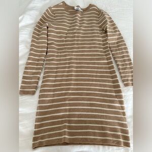 Vineyard Vines light brown and white striped merino wool dress